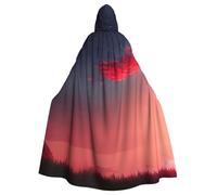 JKXUN Red Sky at Night Starry - Disfraz unisex de Halloween, capa con capucha para fiesta, uniforme de longitud completa