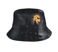 JKXUN Sombrero de pescador unisex gótico de Halloween, sombrero de playa de verano, gorra de protección UV para golf, senderismo, pesca, viajes, Negro -, talla única