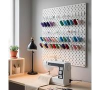 JL House. 20 unidades soporte ganchos para carretes de hilo de coser compatible con IKEA Skadis pared perforada I Accesorios SKadis soporte placa perforada portacarretes (blanco)