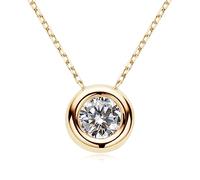JL LITTLE FOREST Moissanite Necklace for Women, 1-2 CT Solitaire Pendant 925 Sterling Silver Diamond Necklaces Round D-E Color VVS1 Clarity White Gold Plated Necklaces Mother's Day Wedding Gifts for