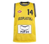 JL Sport Pop 84 Icónico Croata Dino Radja Jugoplastika 14 Camiseta de Baloncesto Amarilla Retro XXL