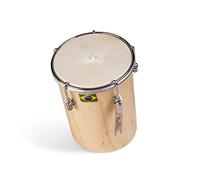 JL Sport Tambor de fricción de madera natural de cuero afro brasileño, instrumento musical de samba, 15,24 cm