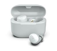 JLab Go Air Pop+ Auriculares Inalámbricos Bluetooth - 35h, Blanco Nube | Wireless Earbuds con Caja de Carga, Audífonos Bluetooth con Micrófono, Dual Connect, App