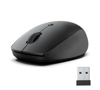 JLab Go - Ratón Bluetooth inalámbrico, funciona con pilas, trimodo (BT 5.0/5.0/2.4Ghz) con adaptador USB, ergonómico, compacto, multidispositivo, silencioso, para laptop, PC, computadora, iPad, Mac,