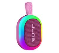 JLab Pop Party Altavoz Bluetooth UltraportáTil Pequeño con 8H+ de Autonomía - Altavoz Inalámbrico de 5W para Exteriores y Viajes con Luces RGB, Audio Potente, Resistente al Agua IP55, Mora