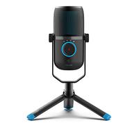 JLab Talk Microfono PC Plug and Play, Microfono USB con Control de Volumen y Silencio Rápido - Microfono Condensador para Skype, Youtuber, PC Gaming y Grabación, Negro/Azul