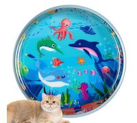 jlceh Alfombra sensorial de Juego de Agua para gatos,Estera sensorial de Agua para gatos - Almohadilla sensorial de Agua Espesa | Tapete de Juego de Agua sensorial con Peces - Tapete de Juego con