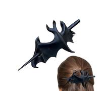 jlceh Horquilla de ala de murciélago de Halloween, accesorios góticos para el pelo, pasador antideslizante retro para Halloween, moda misteriosa, elegante, viajes, fotografía