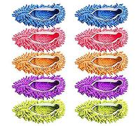 JLCHEN Microfiber Dusting Slippers Washable Dust Mop Slippers Shoes Cover,Reusable Cleaning Socks for Bathroom,Office,Kitchen,House Cleaning，37