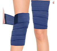 JLFDLLYYZQ 2 Piezas 200CM Muslera CompresióN, Venda Compresiva Pierna, Duradero Vendaje Deportivo, Venda Elastica Para Compresion Piernas, Rodillas Y Tobillos, Azul