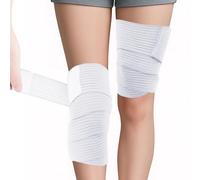 JLFDLLYYZQ 2 Piezas 200CM Muslera CompresióN, Venda Compresiva Pierna, Duradero Vendaje Deportivo, Venda Elastica Para Compresion Piernas, Rodillas Y Tobillos, Blanco