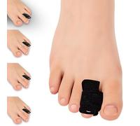 JLFDLLYYZQ 4 PCS Corrector Dedo Martillo con Attelles Métalliques (Negro) | Férula Dedo Pie Ajustable, Corrector Dedos Pies, Toe Wraps Splint, para Fracturas de Dedos de los Pies, Esguince