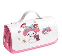 JLISENYIG Estuche de papelería de dibujos animados con gran capacidad, no tiene miedo de caerse, Color blanco, moda