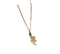 JLKJNCXZC Collar colgante verde desnudo para mujer Cadena vintage de charms para chicas