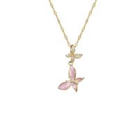JLKJNCXZC Collar Collar Tooth Drop Pink Oil Drip Butterfly Necklac para mujeres Trend Neck Holiday