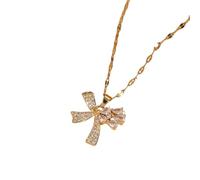 JLKJNCXZC of Cute Water Drop Bow Pendant Necklace for Women, Romantic Accessories Gift for Family, Friends and Lovers