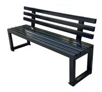 JLLEIZYZ Banco de JardíN de Metal, Banco Jardin Exterior con Respaldo, Anclable Al Suelo para Porches, Jardines, Vida úTil de 30 AñOs(Black,100x40x45cm/40x16x18in)