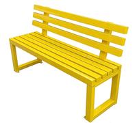 JLLEIZYZ Banco de JardíN de Metal, Banco Jardin Exterior con Respaldo, Anclable Al Suelo para Porches, Jardines, Vida úTil de 30 AñOs(Yellow,120x40x45cm/47x16x18in)