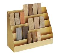 JLLEIZYZ Expositor Compacto for Azulejo, Exhibidor de Azulejos Cerámicos, Acero Reforzado, Almacenamiento Inclinado de Gran Capacidad, Adecuado para Salas de Exposiciones(Gold,66x18x35.5cm/26x7x14in)