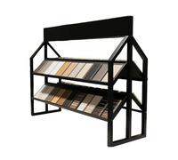 JLLEIZYZ Expositor Metálico de Escritorio, Muestrario de Materiales de Construcción, Almacenamiento a Doble Cara, Estructura Robusta, Adecuado para Muestras de Mármol(60x50x30cm/24x20x12in)