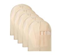 JLLEIZYZ Funda Ropas, Bolsas Guardar Ropa con Cremallera de Metal y Diseño de Ventana Transparente, Adecuadas para Guardar Trajes, Chaquetas(Beige,60x80cm x31in)