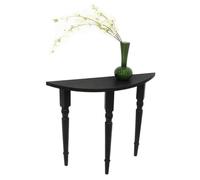 JLLEIZYZ Madera Maciza Mesa Consola Recibidor, Semicircular Mesas de Entrada con Soporte Triangular, Ideal para Sala de Estar, Pasillo u Oficina(70x80x25cm/28x31x10in)