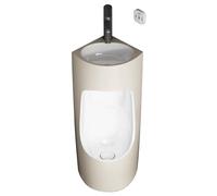 JLLEIZYZ Orinales Masculinos, Orinal Hombre Botella, Grifo Giratorio, Resistente a los Olores, Diseño de Montaje en Pared, Adecuado para Baños Pequeños(Beige)