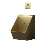 JLLEIZYZ Orinales para Hombres, Orinal Viviendas, Descarga Automática, Instalación Mural, Diseño a Pruebas de Salpicaduras, Sin Olores, Apto para Uso Doméstico(Gold)