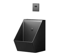 JLLEIZYZ Orinales para Hombres, Orinal Viviendas, Descarga Automática, Instalación Mural, Diseño a Pruebas de Salpicaduras, Sin Olores, Apto para Uso Doméstico(Black)