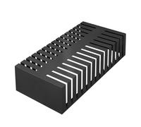 JLLEIZYZ Rack de Metal de Suelo, Expositor Muestras Materiales, Doble Fila, Gran Capacidad de Almacenamiento con Superficie Lisa, Adecuado para Piedra(Black,80x1.6cm/31x0.63in)