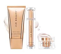JLO BEAUTY Kit de cuidado facial de 3 piezas con limpiador facial, suero y crema hidratante, cuidado diario de la piel para mujeres, incluye limpiador facial de 148 ml, sérum