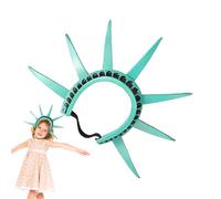 Jlobnyiun 4th Julio Trajes | Corona y antorcha de Diosas - Disfraz Patriótico Juego de 3 piezas con accesorios para desfiles Día de la Independencia Eventos de Halloween