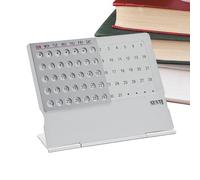 Jlobnyiun Calendario de escritorio | Metal reutilizable ajustable fecha y mes - Agenda de mesa suministros de oficina - para escuela, apartamento, familia, profesor, estudiante, planificación año