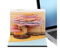 Jlobnyiun Calendario de hojas desmontables - Calendario 3D 2026 Árbol Decoración Escritorio, Cuaderno Decoración Hogar Escuela Universidad | Para Navidad Hogar Nueva Oficina Estudiante Maestro Familia