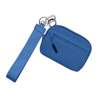 Jlobnyiun Cartera de Pulsera con Llavero, Cartera para Tarjetas de crédito, Funda de Nailon Impermeable con Cremallera, monederos compactos para Mujer con Correa de Mano para Dinero de fácil Acceso