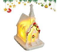 Jlobnyiun Casas de belén, LED iluminado Mesas Figurinas, coleccionable decoración del edificio para alféizar ventana gabinete vacaciones de invierno