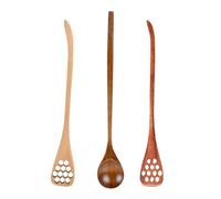 Jlobnyiun Cuchara de miel de madera | Tarro de miel Barra de agitación de madera 3 uds- Reutilizable dispensador de Dipper para en casa Boda Vacaciones Al aire libre Picnic