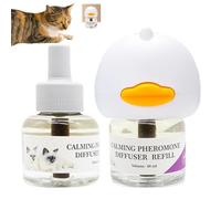 Jlobnyiun Difusor calmante multi gato, difusor tranquilo para gatos - Soporta el difusor de calentamiento de estrés calmante - Plug-in natural portátil de pulverización de 96 ml para exterior