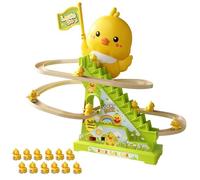 Jlobnyiun Duck Climbing Toy, Slide Rollercoaster Electric 12-Duck Climbing Toy | Luces LED Flashing Music Juego de aprendizaje temprano para niños Kindergarten Niños Niños Niñas Niños