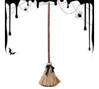 Jlobnyiun Escoba de - Escoba de flotante Baile Accesorios Espeluznante - Artículos de Decoración de Halloween con sonido espeluznante para exteriores Jardín Interior Sala de estar