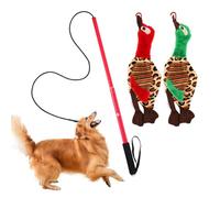 Jlobnyiun Flirt Pole for Dogs - Plush Tug Toy, Durable Rope Stick | Training Pole with Grip Handle and 2 Soft Toys For Chewing, Chasing Fun, Outdoor Dog Games, Pet Workout, Obedience Skills,