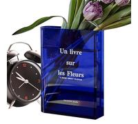 Jlobnyiun Florero de Libro Transparente - Florero de Transparente, para el hogar contemporáneo, decoración acrílica Creativa, exhibición de Centro de Mesa Flores, Oficina, apartament