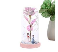 Jlobnyiun Flores Preservadas en Cúpula de Vidrio - Flor Artificial Musical, Cadena de Luz Led, Lámpara Romántica, Floral Decorativo Mujeres, mamá, cumpleaños, Aniversario, Boda, hogar, do
