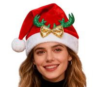 Jlobnyiun Gorro De Santa,Gorro De Fiesta Abrigado, De Santa Para Adultos Unisex | Para Mujeres Niños Jóvenes Adolescentes Cumpleaños Navidad Año Nuevo
