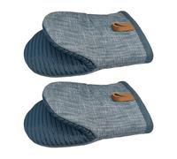 Jlobnyiun Guantes Pequeños Horno | Forro Silicona Resistente Calor Antideslizante 2 Piezas | Manoplas De Cocina | Para Placas De Hornear Cuencos Platos Calientes Hogar Restaurante Barbacoa