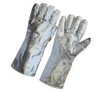 Jlobnyiun Guantes termoaislantes | Guantes termoaislantes de aluminio para trabajos en caliente | Protección de 5 dedos para restaurante cristalería fundición cocina elaboración metal