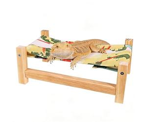 Jlobnyiun Hamaca De Dragón Barbudo - Tumbona De Madera Natural, Cama Colgante De Reptil, Textura De Plataforma Elevada para Tomar El Sol | Hábitat Tanque Terrario Pequeño Animal para Gecko Lagarto S