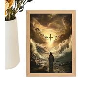Jlobnyiun Luz nocturna de Jesús, lámpara de Jesús, efecto de imagen religiosa, decoración de pared artística cristiana para el hogar, sala de estar, dormitorio, iglesia, Pascua y Navidad