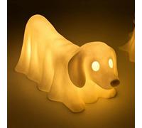 Jlobnyiun Luz Nocturna Halloween, Lámpara LED Decorativa Canina Iluminada De Halloween, Estatuilla Resina Luz Noche Escritorio Salón Estudio Biblioteca Entrada Chimenea