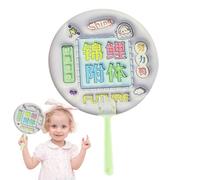 Jlobnyiun Manual Handheld Fan - Shape a Personalized Aesthetic Fast, Small Round Cooling Prop, Bold Alphabet Print Design, Ergonomic Comfort Grip | for Summer Weddings, Festivals & Home Decoration